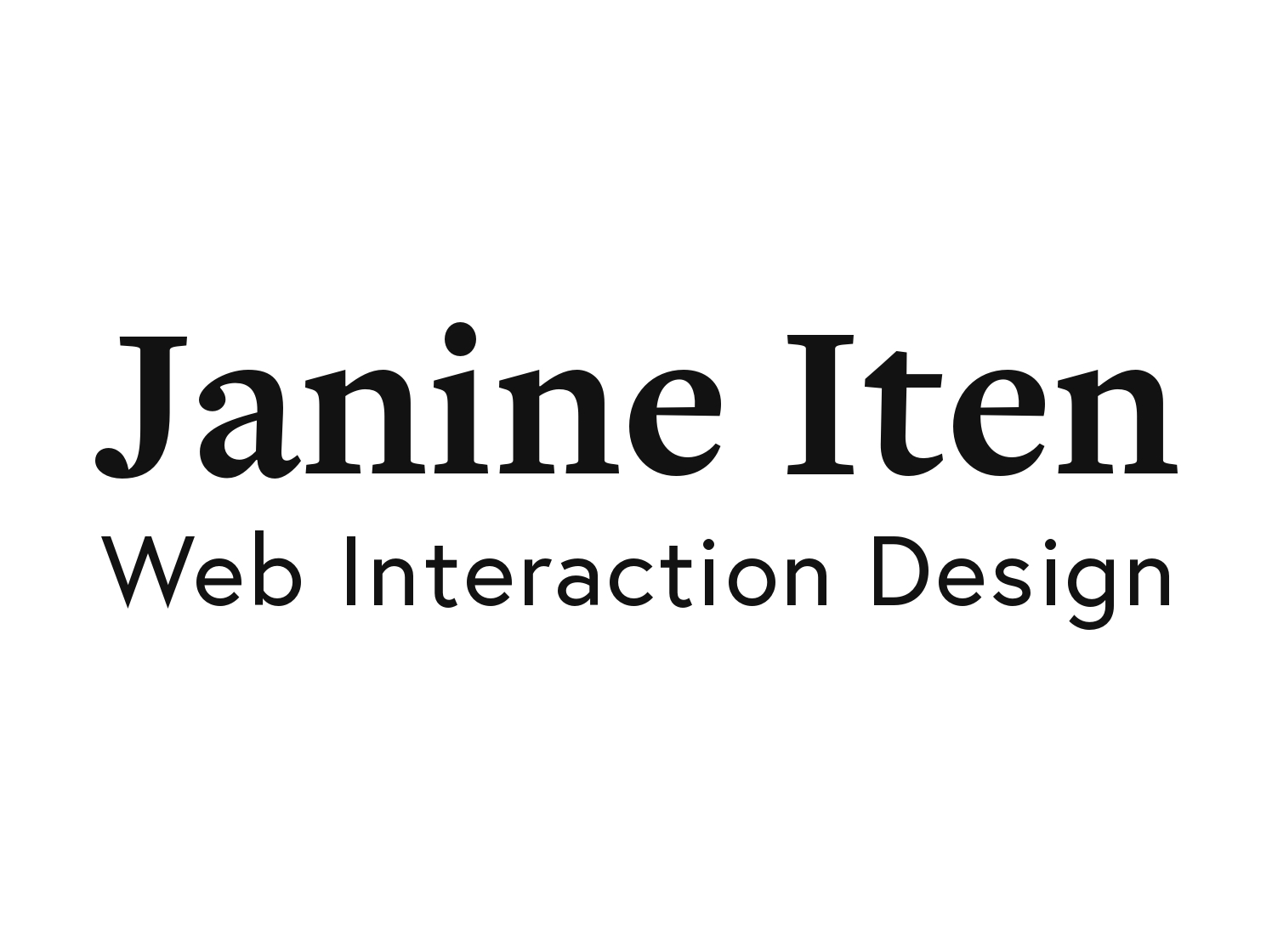 Janine Iten Web & Interaction Design